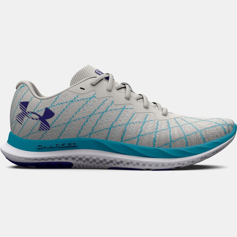 Women's  Under Armour  Charged Breeze 2 Running Shoes Gray Mist / Blue Surf / Sonar Blue 2.5
